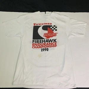 Vintage Firestone Firehawk Endurance Championship 1990 T Shirt Mens L Racing - Picture 1 of 7