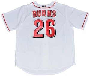 CHASE BURNS SIGNED CINCINNATI REDS #26 WHITE NIKE JERSEY W/ MLB DEBUT 6/24/25 - Picture 1 of 2