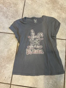 Maglietta Vintage Y2k Happy Bunny Jim Benton Bambino Donna Ragazza Xl - Foto 1 di 4