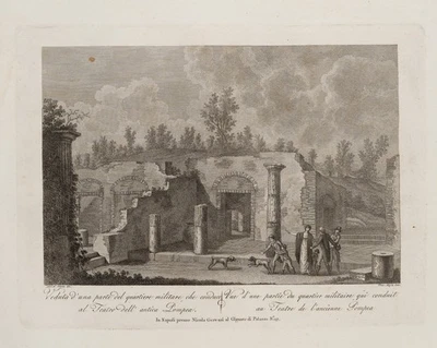 ALOJA (19.Jhd) nach D'ANNA (*1743), Theater im alten Pompeji, um 1810, KSt. - Bild 1 von 4
