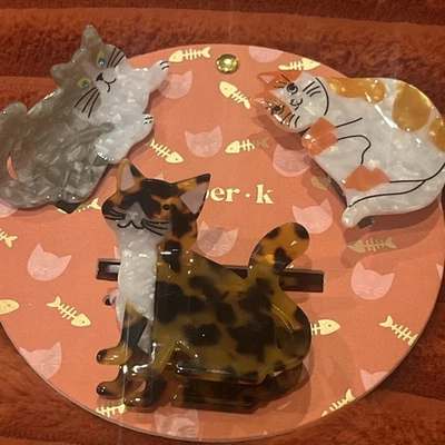 Piper K волосы три коготь зажимы, серый, оранжевый и коричневый кошки - Изображение 1 из 4