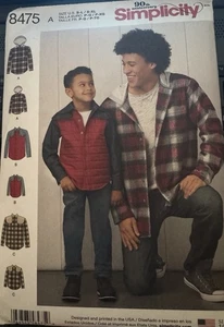 Simplicity Schnittmuster 8475 Herren (S-XL) & Jungen (S-L) Hemd oder Hemd-Jacke ungeschnitten - Bild 1 von 2