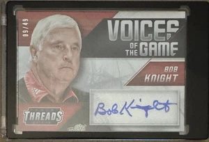 2014-15 Panini Threads BOB KNIGHT Auto Voices Of The Game 06/49 Indiana Hoosiers - Picture 1 of 2