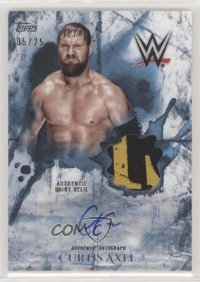 2018 Topps WWE Undisputed Relic Blue /25 Michael Mcgillicutty Curtis Axel Auto - Image 1 of 2