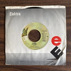 Queen - You and I - Long Away - 45- vinyl- Elektra Sleeve- Freddie Mercury - Picture 1 of 12
