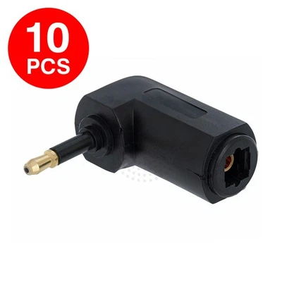 10 Pack Toslink Female to Mini Male 90 Degree Optical Audio Adapter Right Angle - Image 1 of 3