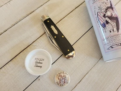 Great Eastern Tidioute #77 Gabon Ebony Wood Yankee Jack Knife 771225 GEC USA - Image 1 of 4