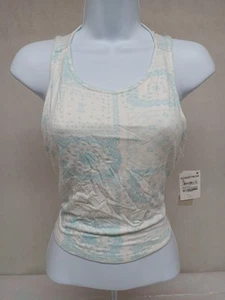 BP Women's Tank Top Ivory Blue Size Medium NWT - Picture 1 of 13