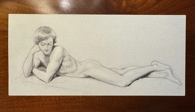 Dibujo François-Léon Benouville Dibujo Masculino Académico Francés Desnudo Gay Foto 1 de 3
