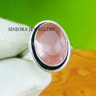 Pink Kunzite Gemstone 925 sterling silver handmade Gift Ring US size 5 to 13 - Imagem 1 de 4
