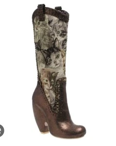 Irregular Choice Peggy Sue Botas Bronce Negro Raras Uk4/5 y Uk6/39 - Imagen 1 de 17