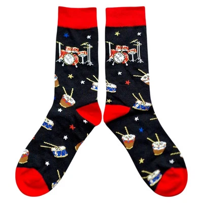 SOCK SHACK Mens Drummer Drum Kit Drumsticks Percussion Socks 6-10 UK /39-44 Eur/ 7-11 US