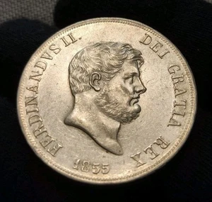 120 GRANA 1855 qFDC - REGNO DELLE DUE SICILIE FERDINANDO II MONETA IN ARGENTO - Foto 1 di 4