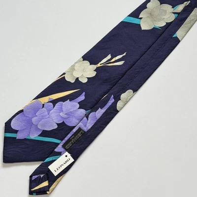 LEONARD Paris Used Junk Necktie Tie Mens Unisex SILK Multicolor Gorgeous J4 - Image 1 of 4