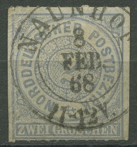 Distrito postal del norte de Alemania NDP 1868 2 centavos 5 con sello SA-K2 NAUNHOF - Imagen 1 de 1