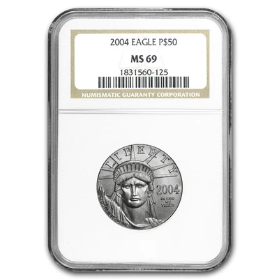 2004 1/2 oz American Platinum Eagle MS-69 NGC - Image 1 of 3