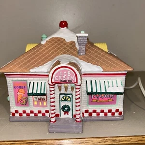 Department 56 Snow Village Collection “56 Flavors” Ice Cream Parlor, 1990 - Picture 1 of 4