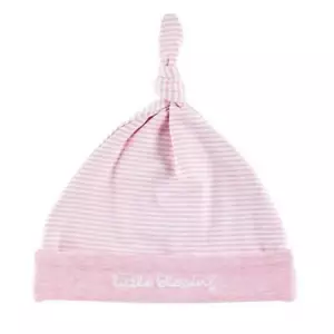 Stephan Baby Mütze Neugeborenes rosa gestreift kleiner Segensknoten 0-3 Monate - Bild 1 von 1