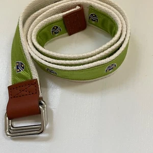 J. McLaughlin Vance Boy's Webbing Belt Lime Medieval Emblem Youth Large Event - Picture 1 of 8
