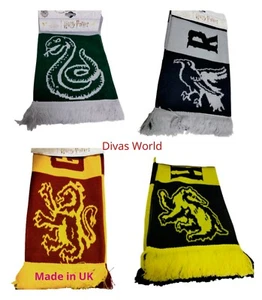 Harry Potter Hogwarts House Scarf Winter Warm Women's Knit Wool Scarfs Brand New - Picture 1 of 26