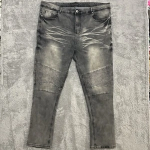 Encrypted Jeans Men’s Size 48 Black & White Stretch Streetwear Ribbed Knees - Picture 1 of 9