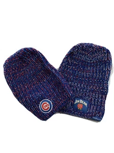 Chicago Cubs Gorro Tejido Skully Gorra de Invierno Sombrero Jim Beam Whisky Wrigley Set de 2 - Imagen 1 de 12
