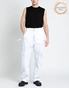 RRP €788 DSQUARED2 Cargo Trousers IT46 US36 S White Zipped Cuffs Made in Italy
