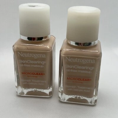 ⭐ Neutrogena Skin Clearing Oil-Free Makeup Microclear Acne 20 NATURAL IVORY 2-Pk - Image 1 of 2