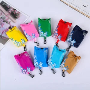 Foldable Handy Shopping Bags Reusable Tote Pouch Handbags Chinese White Vine - Foto 1 di 12