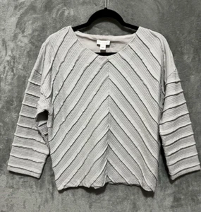 INTROPIA ANTHROPOLOGIE Gray Shirt Textured Pleated Gray Large Normcore - Picture 1 of 8