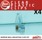 4 Mirror Wall Hanging Fixing Kit Clear Plastic Clips Wall Mounting Frameless