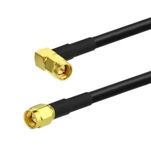 2-pcs SMA Male Right Angle to SMA Male Straight RG223 Coaxial Pigtail Cable 30cm - Picture 1 of 3
