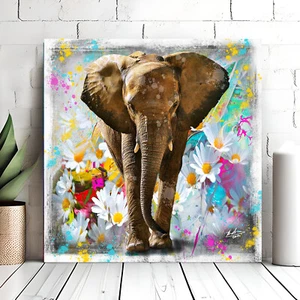 Elefanten Tiere Abstrakt Wandbilder XXL Bilder Leinwandbilder Max.100x1004 3041 - Bild 1 von 7