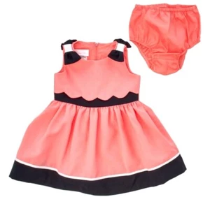 Bonnie Baby Girl's 2-Piece Sleeveless Popover Fit & Flare Dress-Set-Size-24M - Picture 1 of 2