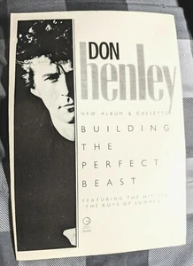 DON HENLEY / THE EAGLES / 1984 BUILDING THE PERFECT BEAST LP REVISTA ANUNCIO IMPRESO - Imagen 1 de 1