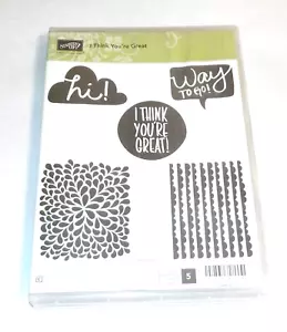 Stampin' Up! I Think You're Great - Gummistempel Klammerhalterung 5 Stück Set - Bild 1 von 3