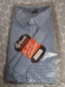 Vintage Retro Mens Richmond Somax Check Shirt 1970s 41cm 16" Collar New Unworn - Picture 1 of 6