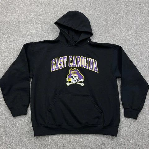 East Carolina Pirates Hoodie Men XL Black Pullover Hood Sweatshirt Sweater ECU * Cover