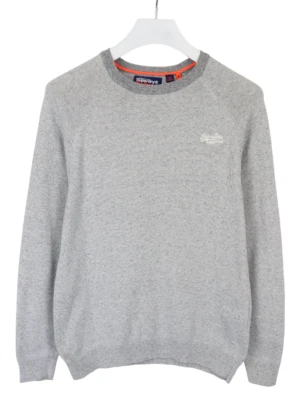 SUPERDRY The Orange Label Jumper Men's MEDIUM Grey Crew Neck Stretch Pullover - Image 1 of 4