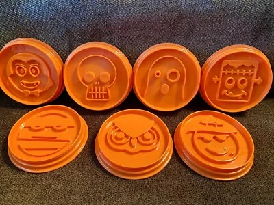 "Juego de 7 cortadores de galletas Pampered Chef Halloween de 3"" artículo #1598 naranja apilable" Foto 1 de 4