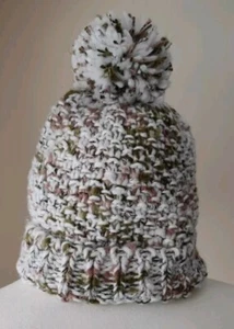 Cappello L Tommy & Kate melange beige talpa berretto bobble grosso sci pom slouch - Foto 1 di 4