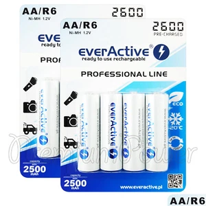 8 x everActive AA Rechargeable batteries Professional Line R6 min 2500mAh Ni-MH - Picture 1 of 1