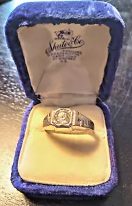 Shute & Co., Jewellers of New Brunswick, Canada Blue Vintage Ring Box - Bild 1 von 5