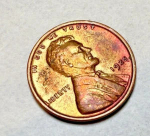 1925-P Uncirculated Lincoln 1c Coin ~ Great Red Toning ~ RB ~ Awesome! ~ C65 - Picture 1 of 3