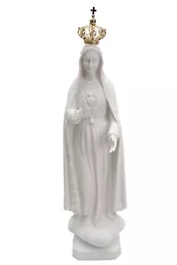 Statua religiosa cattolica 25,5" Nostra Signora di Fatima Vergine Maria Cuore Immacolato - Foto 1 di 9
