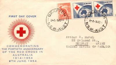 Australia 1954 FDC - 40º Aniversario de la Cruz Roja - F27849 Foto 1 de 2