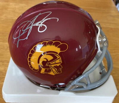 MINI CASCO TROYANOS USC FIRMADO POR DWAYNE JARRETT CERTIFICADO DE AUTENTICIDAD AAA Y CERTIFICADO GTSM JARRET  Foto 1 de 4