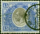 KUT 1922 £5 Black & Blue SG99 V.F.U Fiscal Cancel