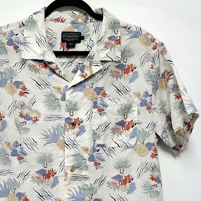 Pendleton Shirt Mens L Short Sleeve Hawaiian Tropical Aloha Pineapple Resort  - Image 1 of 4