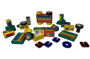 Vintage Fisher Price Rainbow Magnetic Blocks Lot - Picture 1 of 5
